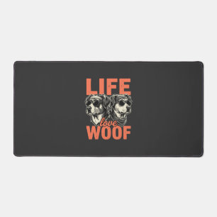 Life Love Woof Dog Lover Desk Mat