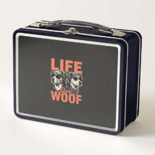 Life Love Woof Dog Lover Metal Lunch Box