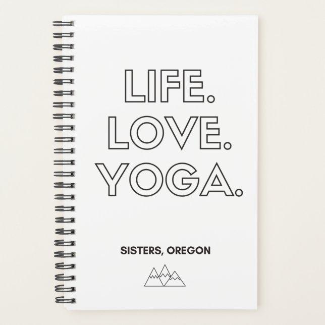Life.Love.Yoga. Spiral Notebook Planner (Front)