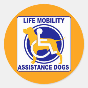 LIFE MOBILITY ASSISTANCE DOGS CLASSIC ROUND STICKER