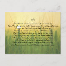 Life Motivational Postcard for Encouragement.