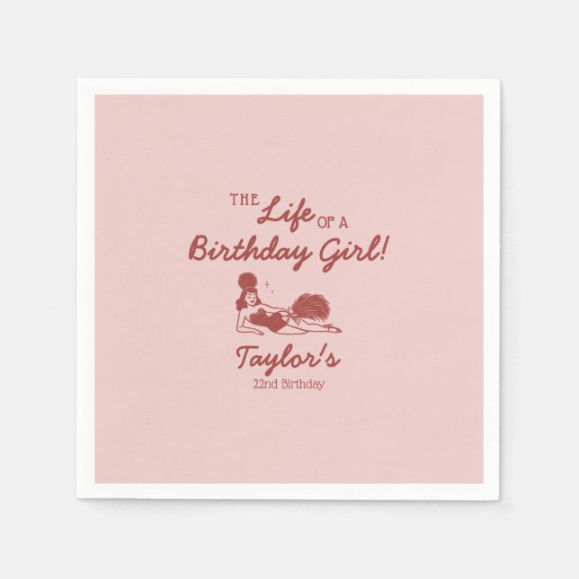 Life of a Birthday Girl Party Napkin (Front)