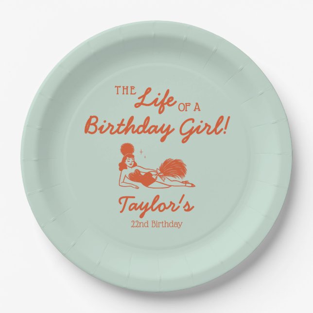 Life of a Birthday Girl Party Paper Plate (Front)