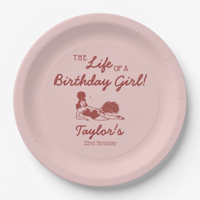 Life of a Birthday Girl Party Paper Plate (Front)