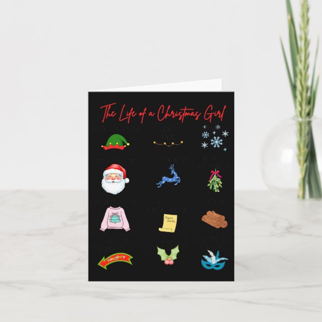 Life Of A Christmas Girl Era Nk Bow Preppy Coquett Card (Front)