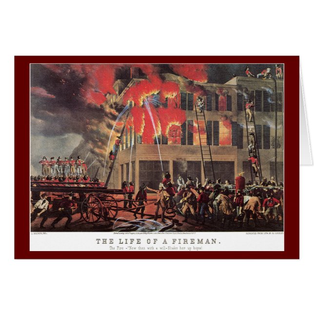 Life of a Fireman, Vintage Business Firemen Fire (Front Horizontal)