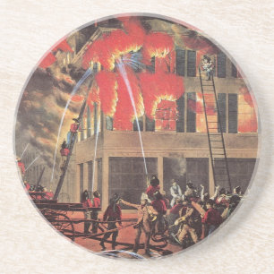 Life of a Fireman, Vintage Business Firemen Fire Coaster