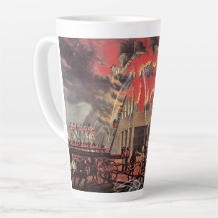 Life of a Fireman, Vintage Business Firemen Fire Latte Mug
