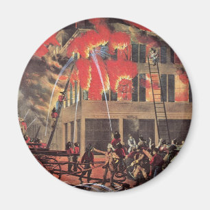 Life of a Fireman, Vintage Business Firemen Fire Magnet