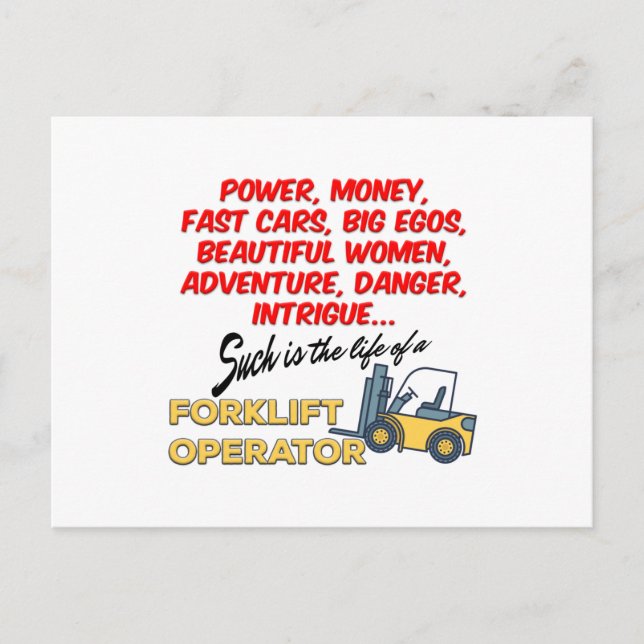 Life of a Forklift Operator Holiday Postcard (Front)