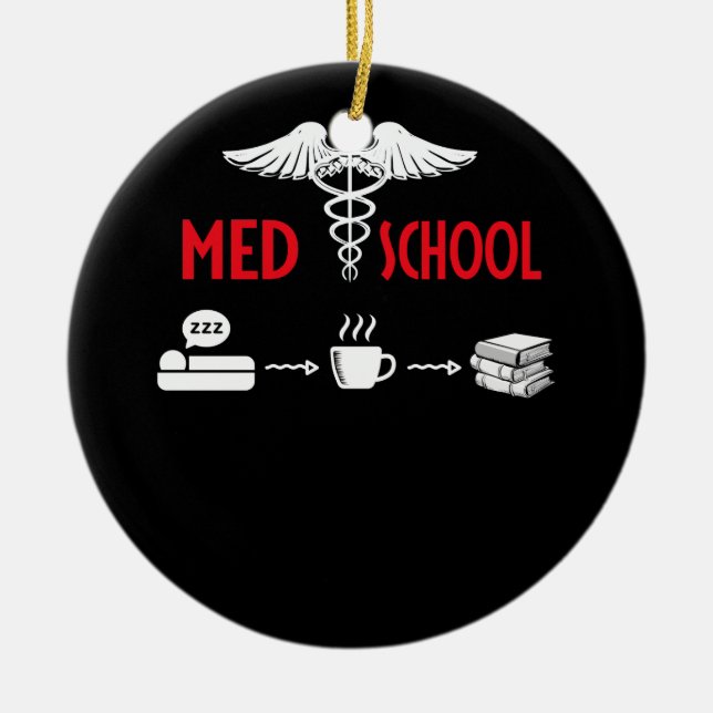 Life Of A Medical School Student Ceramic Tree Decoration (Front)