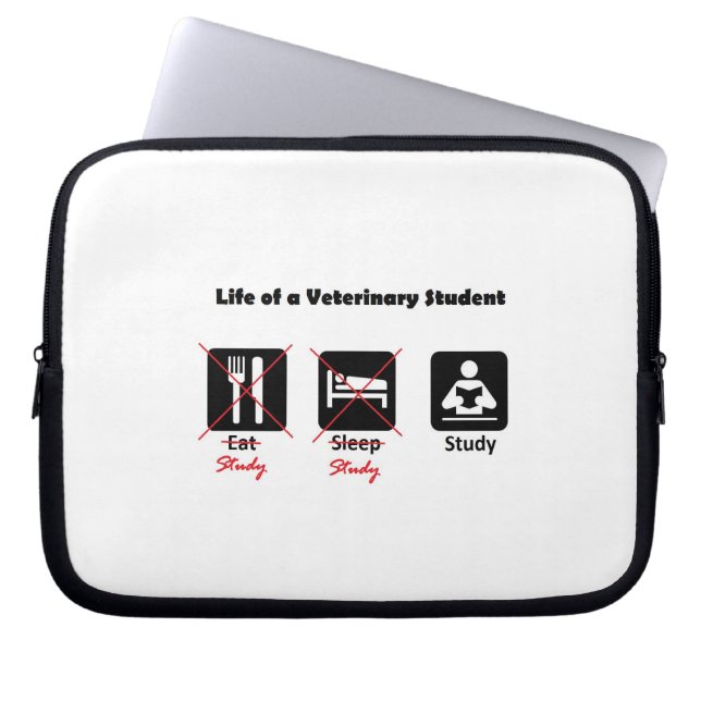Life of a Veterinary Student laptop sleeve (Front)