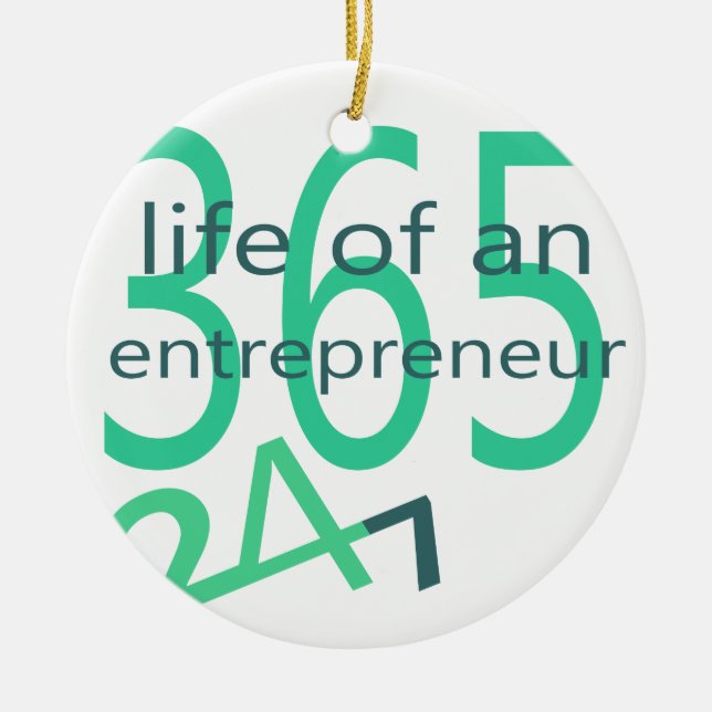 Life of an entrepreneur ceramic tree decoration (Front)