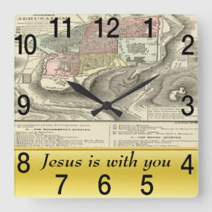 Life Of Christ Preface Map Square Wall Clock