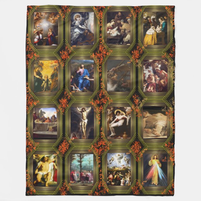 Life of Jesus Christ Fleece Blanket (Front)