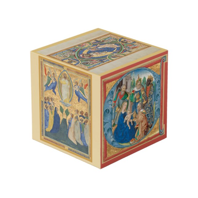 Life of Jesus Christ Mediaeval art Cube (Back Angled)