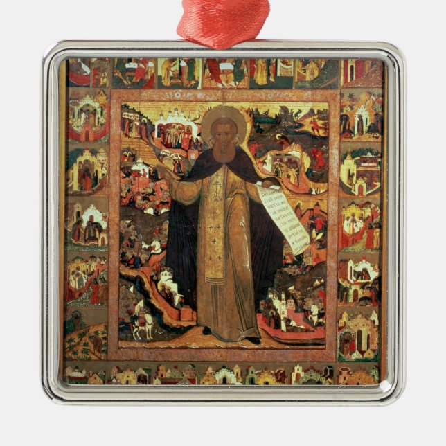 Life of St. Sergius of Radonesh, 1640s Metal Tree Decoration (Front)