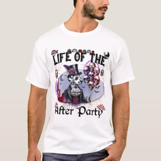 Life of the After Party Gothic Dog with Skull Ball T-Shirt