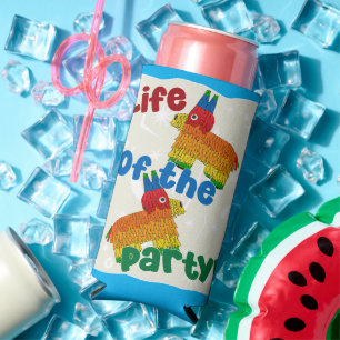 Life Of The Party Fun Pinata Cartoon Celebration Seltzer Can Cooler