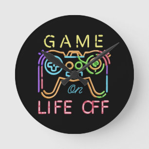 Life off Neon Strips Round Clock