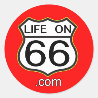 Life On 66 Sticker (Round red)