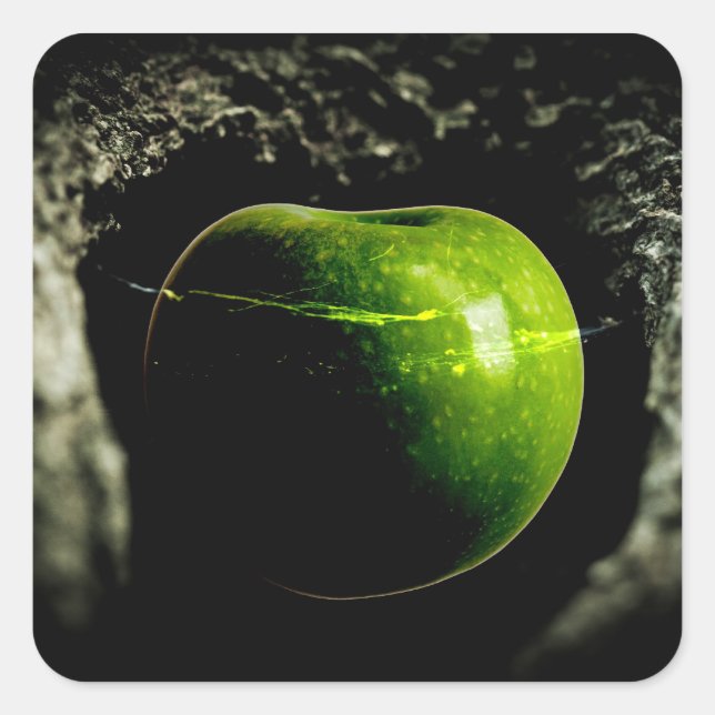 life on the apple square sticker (Front)