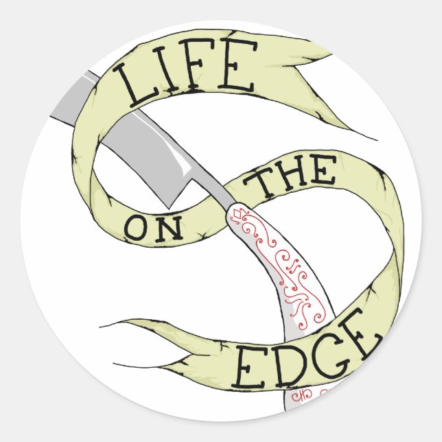Life on the Edge Barbering Razor Sticker (Front)