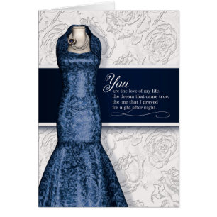 Life Partner Anniversary Navy Blue and White Roses