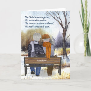 Life Partner Christmas Senior Gay Couple Winter Holiday Card