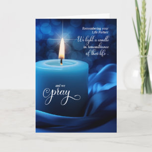 Life Partner Remembrance Anniversary Death Candle Card