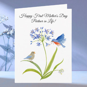 Life Partner's First Mother’s Day Bluebird Card