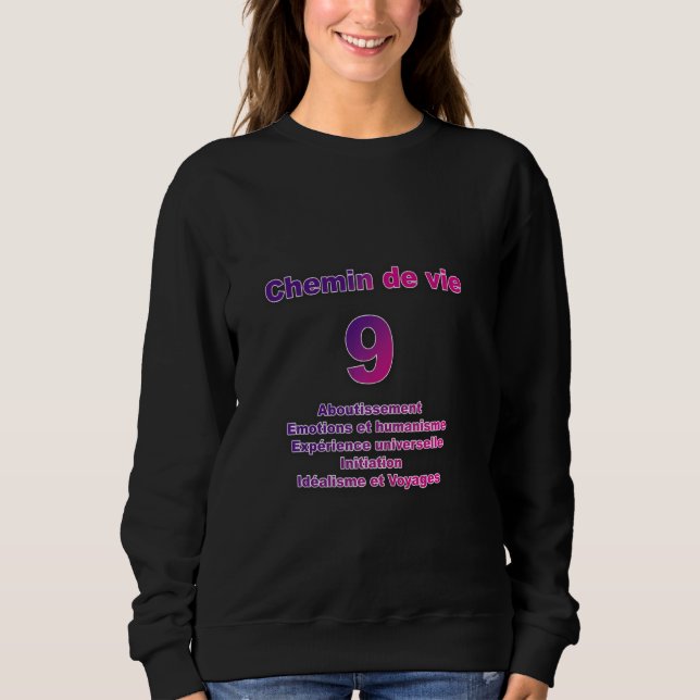 Life Path 9 with Keywords Long Sleeve Sweatshirt (Front)