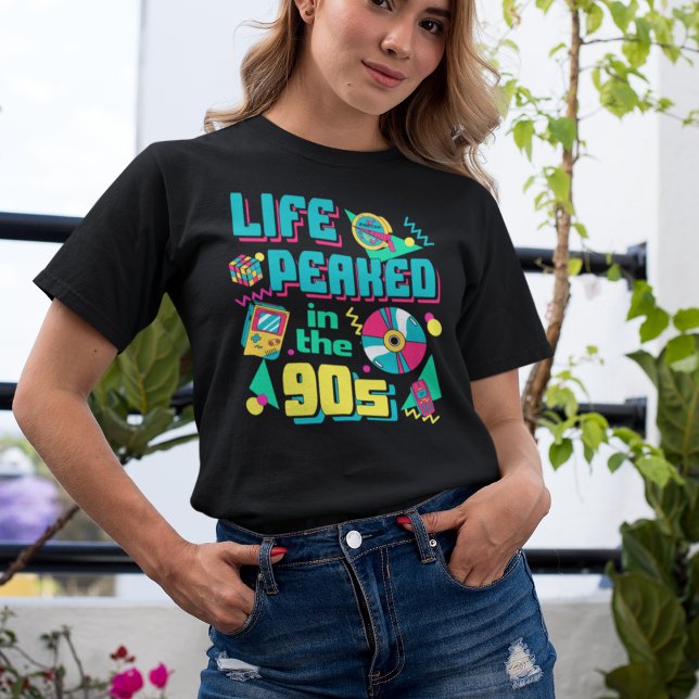 Life Peaked in the 90s Blue Retro T-Shirt (Creator Uploaded)