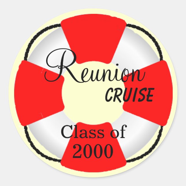Life Preserver-Reunion Cruise Classic Round Sticker (Front)