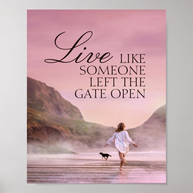Life Quote Beach Photography Poster (Front)