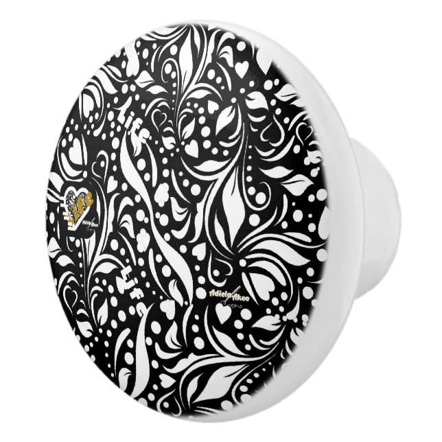 Life Quote Black Paisley Knob by Adiela Akoo (Right)