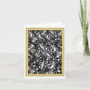 Life Quote Black Paisley Notecard - Adiela Akoo