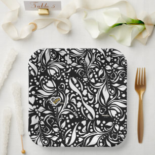 Life Quote Black Paper Plates by Adiela Akoo