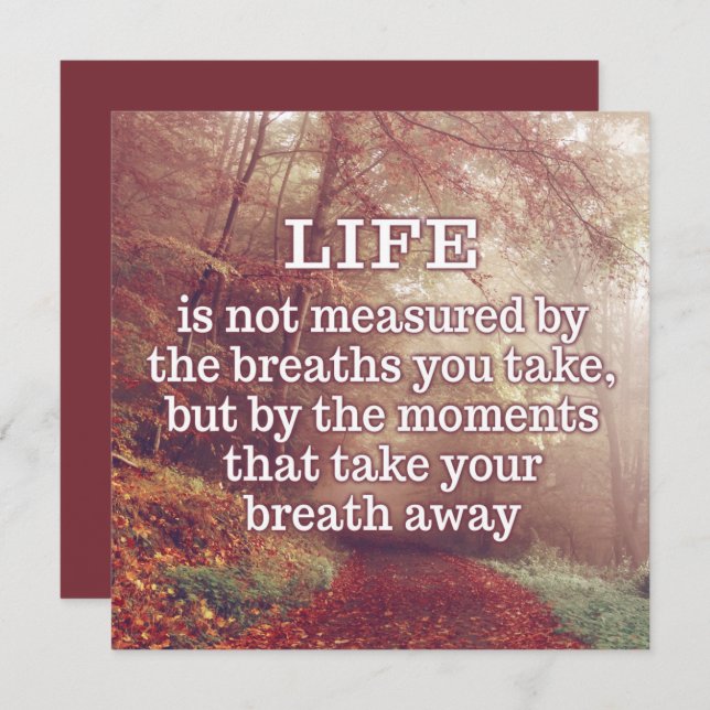 Life Quote custom card / invitation (Front/Back)