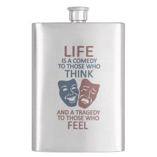 LIFE quote custom flask