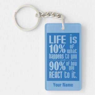 LIFE QUOTE custom monogram key chain