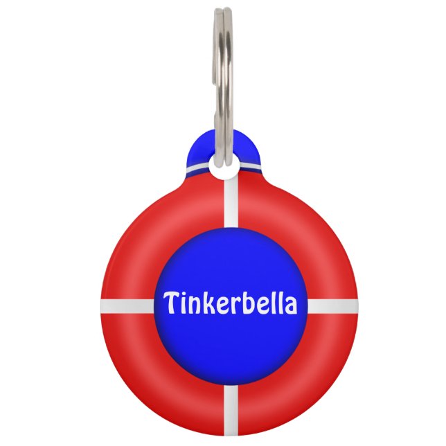 Life Ring Custom Pet Tag (Front)