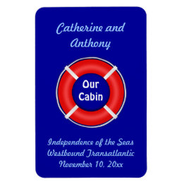 Life Ring Custom Vert. Stateroom Door Marker Magnet