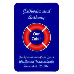 Life Ring Custom Vert. Stateroom Door Marker Magnet