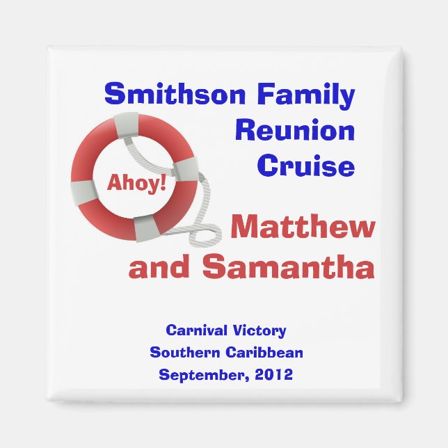 Life Ring Personalised Stateroom Door Marker Magnet (Front)