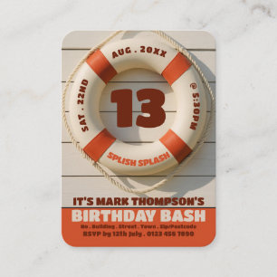 Life Ring, Pool Party Birthday Handout Tickets