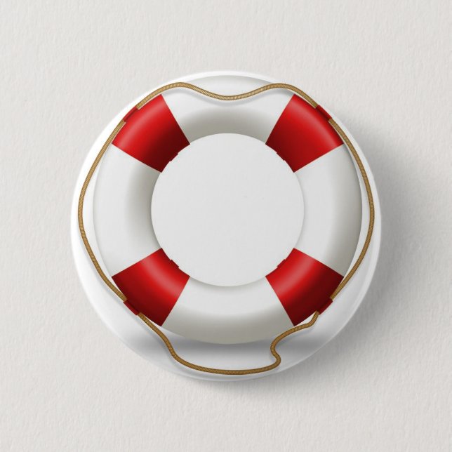 Life Ring Preserver 6 Cm Round Badge (Front)