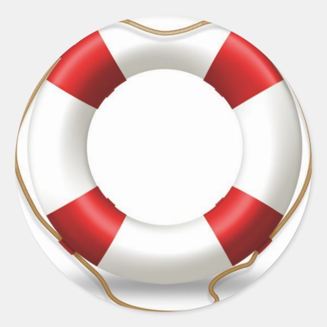 Life Ring Preserver Classic Round Sticker (Front)