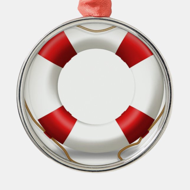 Life Ring Preserver Metal Tree Decoration (Front)