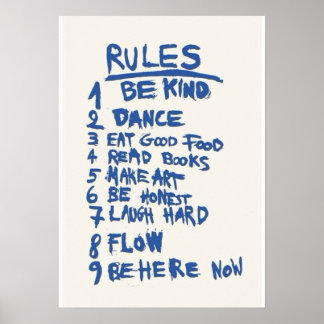 Life Rules – Be Kind, Dance, Laugh Hard” Poster